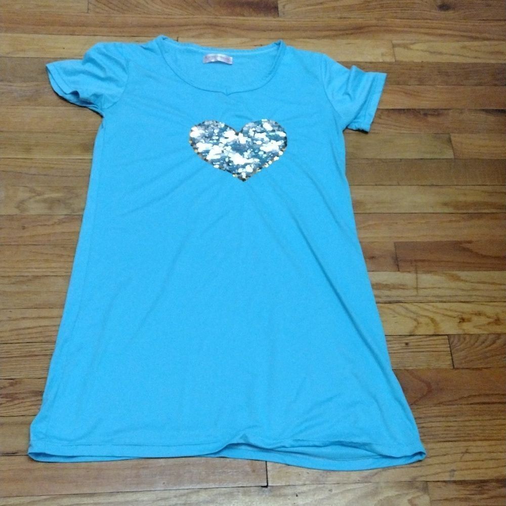 ❤️3/$15❤️ Emma Jordan Juniors Blue Sequin Pajama Gown sz M